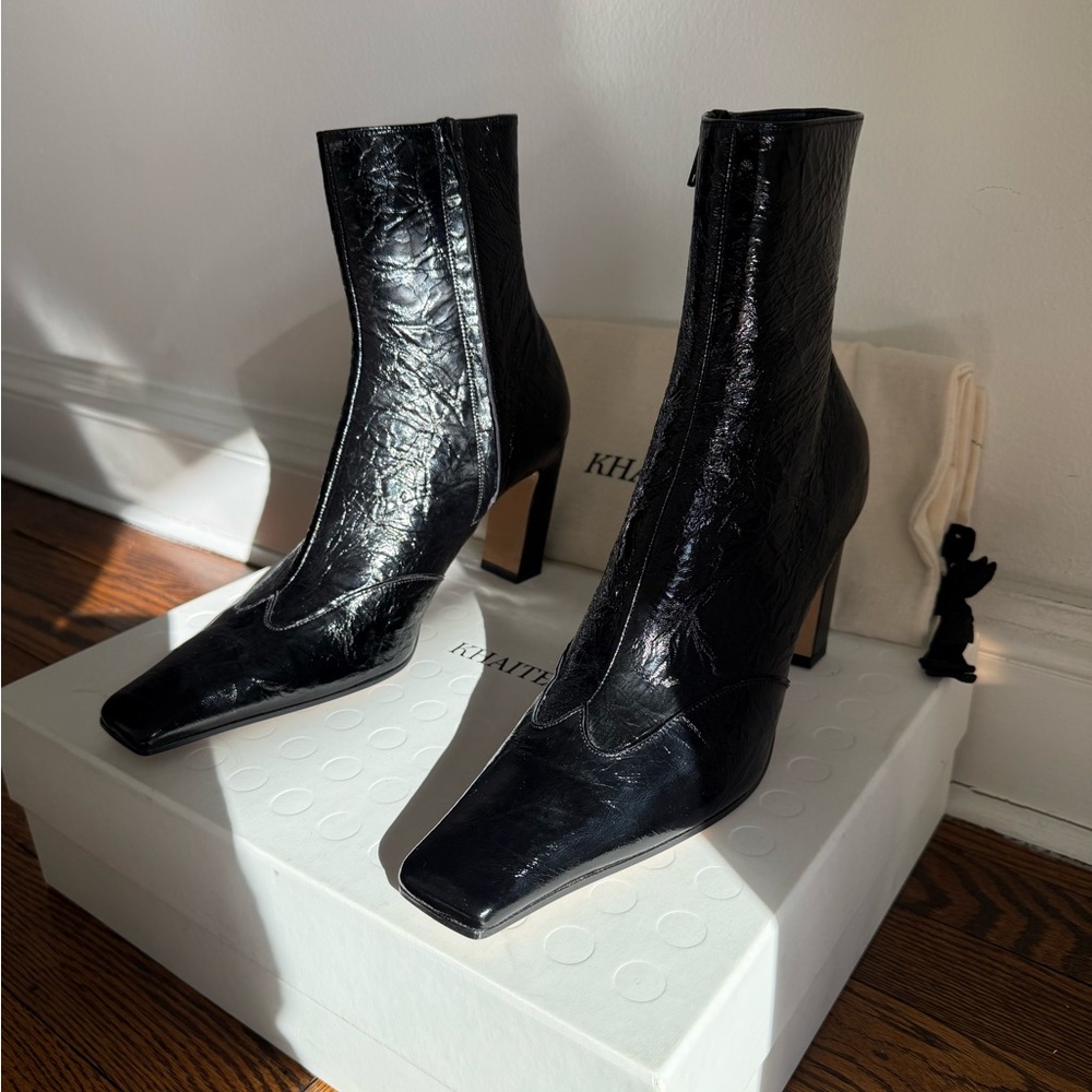 Khaite Black Leather Boots Nevada 41